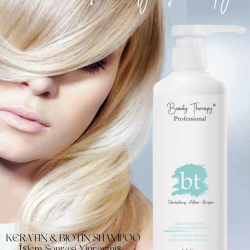 Beauty Therapy bt Profesyonel Keratin&Biotin İşlem Sonrası Yıpranmış Saçlar için Tuzsuz Bakım Şampuanı 500ml