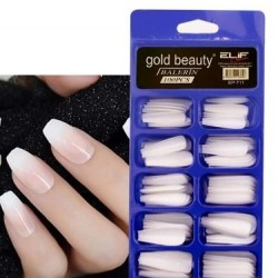 GOLD BEAUTY TAKMA TIRNAK BALERİN 100 ADET KUTULU BEYAZ